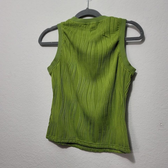 Womans Green Ribbed sleeveless tank shirt Small - Picture 3 of 6